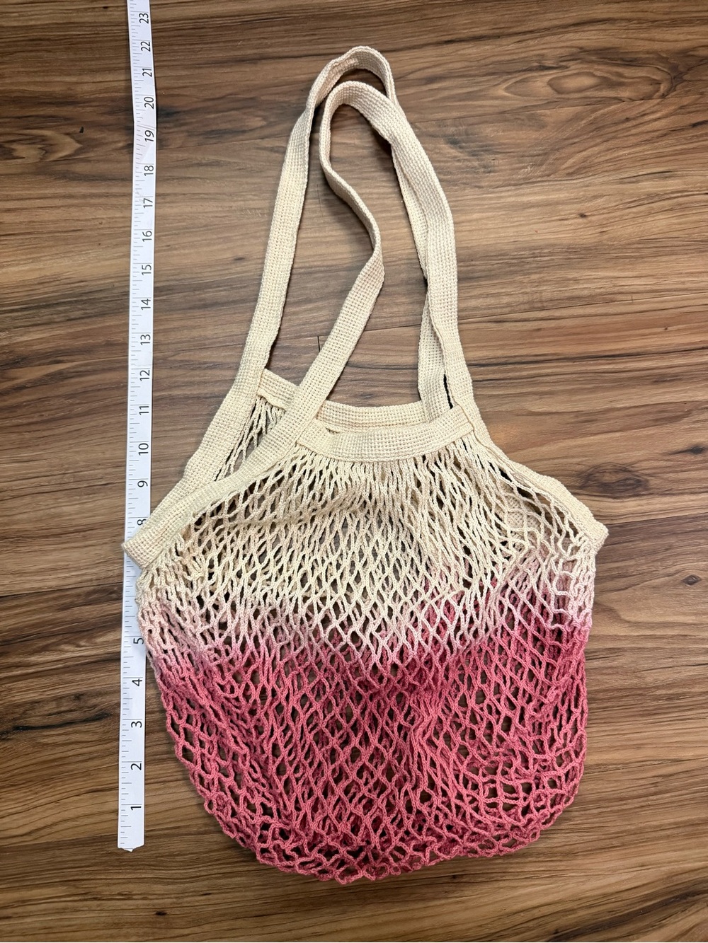 Camp Collection Dip Dye Market Produce Tote Bag – Pink & Cream Ombre